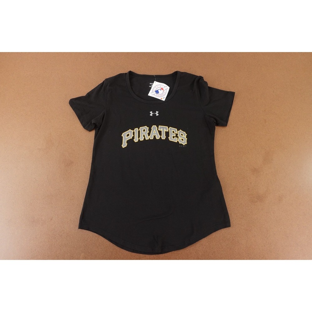 Pittsburgh Pirates Under Armour Women's Medium Loose Black Short Sleeve Tee NWT